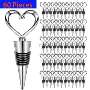 Outils de bar 60pcs en forme de coeur vin rouge champagne bouchon de bouteille de vin saint valentin cadeaux de mariage ensemble bouchon de vin accessoires de bar 240322