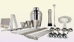 Outils de bar Kit barman Kit 130 pièces cocktails Shaker Ensemble avec un support rotatif en acier inoxydable Tool Bar pour l'expérience en cadeau pour boire MI1854768