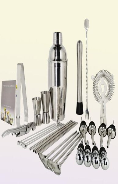 Outils de bar Kit barman Kit 130 pièces cocktails Shaker Ensemble avec un support rotatif en acier inoxydable Tool Bar pour l'expérience en cadeau pour boire MI1557668