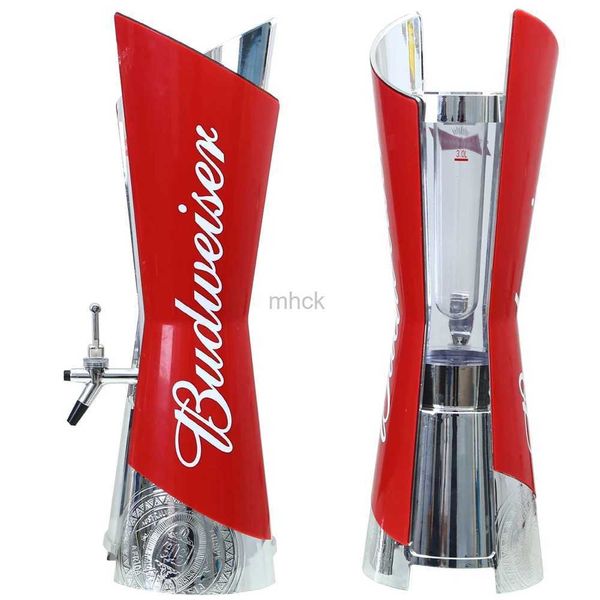 Outils de bar Grand distributeur de tour de bière rouge avec tube à glace parfait comme cadeau pour lui Home Bar Parties a Man Cave 3 litres 240322