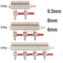 Outils de bar Distributeur d'air Co2 Répartiteur de collecteur de gaz 3/8 (9,5 mm) Robinet à tournant sphérique barbelé avec clapet anti-retour Entrée barbelé 3/8 Prise 1/4 Homebrewing 240322