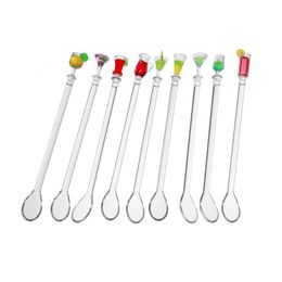 Bar Tools Cocktail Picks Vin Verre Art Cuillère À Glace Swizzle Bâton Agitateur Acrylique Agitateurs De Jus De Fruits Outils De Mélange 10pclot 230612