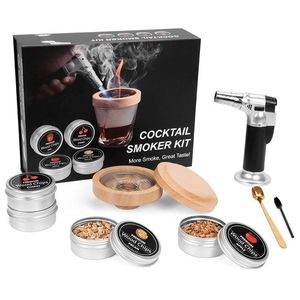 Herramientas de bar Kit de fumador de cócteles con antorcha Infusor de bebidas antiguo para whisky Bourbon Brandy Vino Cócteles Hombre Regalo 230612 Drop Dhlra