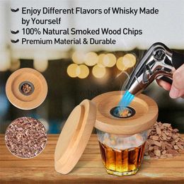 Outils de bar Cocktail Fumeur Ensemble Bar En Bois Fumé Bois Capot Whisky Fumer Copeaux De Bois Boîte Cocktails Infuseur Kit Accessoires De Cuisine 240322