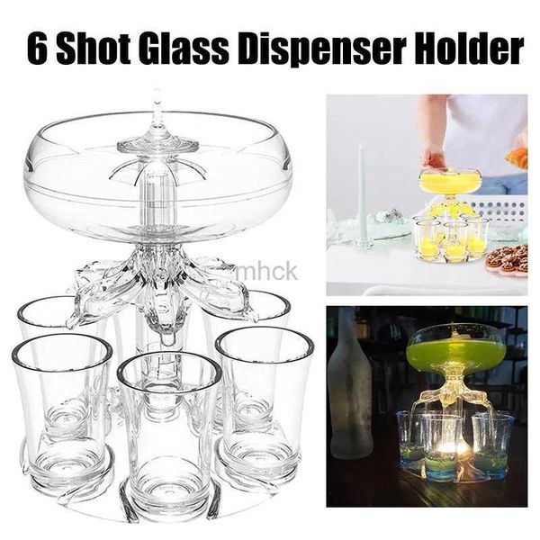 Herramientas de bar Creative 6 Shot Glass Dispensador Titular Vino Whisky Dispensador de cerveza Rack Bar Accesorios Caddy Dispensador Juego de fiesta Herramienta para beber 240322