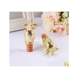 Bar Tools Creative Gold Gold Pineapple Wine Bottle Stopper Wedding Gefoort Souvenir Party Supplies for Guest SN745 Drop Delivery Home Garde Dhmux