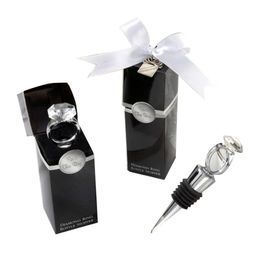 Outils de bar Bague en diamant en cristal Bouchons de vin Accueil Outil de cuisine Bouchon de bouteille de champagne Cadeau d'invité de mariage Cadeaux Boîte d'emballage Drop DHMF7