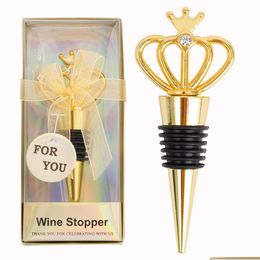 Bar Tools Diamond Crown Wine Stopper Home Kitchen Tool Fashional Bescherming Metal Seal Stopers Gast Gi Dhgarden Dhneo