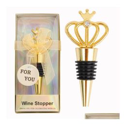 Outils de bar Diamant Couronne Vin Bouchon Sier Bouchons Accueil Cuisine Outil Joint En Métal Cadeaux D'invité De Mariage SN6282 Drop Livraison Jardin Dini Dh2Ux