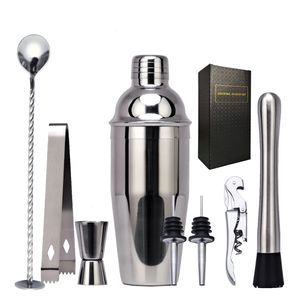 Outils de bar Drmfiy 1-30 pièces 750/550 ml Boston Cocktail Shaker ensemble outils de barman 30/60 oz agitateur à Martini en acier inoxydable avec support de casier à vin 231124