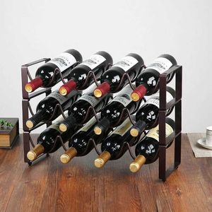 Style européen Lron Art casier à vin rouge support de barre créatif multi-bouteilles empilable support de stockage indépendant outils de bar à domicile 240322