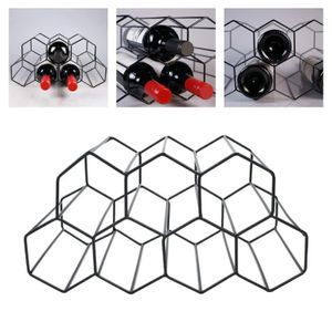 Outils de barre géométrique Hexagonal empilable en métal, support de comptoir, supports de bouteilles, armoire de Table, garde-manger 231207