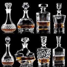 Bar-Werkzeuge, Glas, Weinflasche, Whiskey-Dekanter, Alkoholbehälter, Ausgießer, Karaffe, Kristall, Zuhause, Rot, 230824