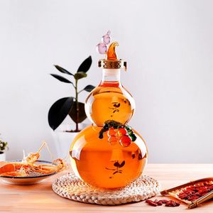 Outils de bar Gourd Decanter Verre Bouteille de Vin Transparent Artisanat Décoration Créative Bouteille D'alcool Haute Capacité Accueil Bar Decanter Outils Cadeau 231218