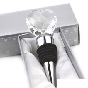 Bar Tools Hartvormige Crystal Wine Stoppers Alloy Champagne Sealing Bottle Stopper Guestcadeaus Drop levering Huis G Dhgarden Dhdcr