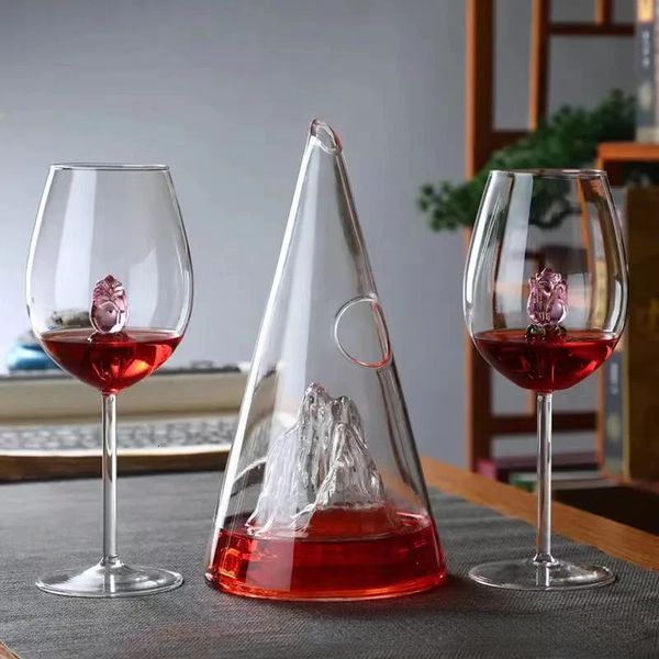 Outils de bar, fournitures de cuisine à domicile, carafe pyramidale, cascade de montagne, bouteille de vin, ensemble rapide, accessoires de gobelet Rose 231127