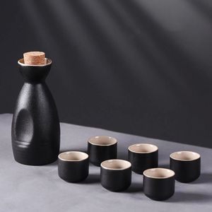 Bargereedschap Japanse stijl keramische sake pot kopjes set ornament drinkgerei met 6 ambachten cadeau voor kast kast theekransje lade kantoor 231101