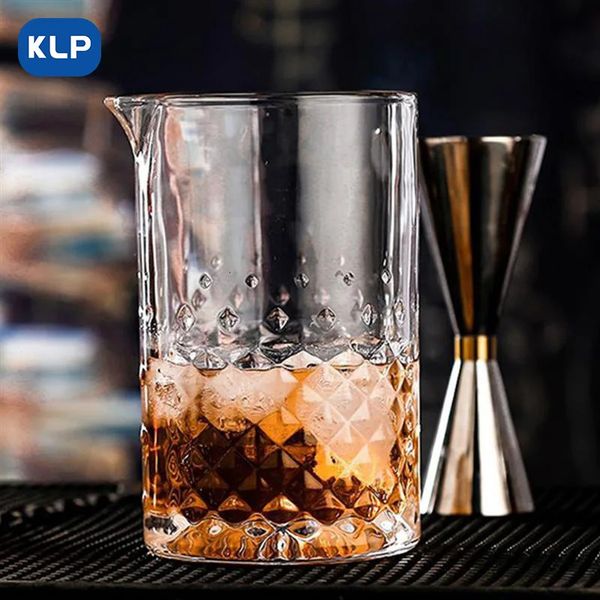 Herramientas de barra KLP Bar Shaker Japonés Cristal Cóctel Revolver Copa Contenedor Bartender Profesional Mixware Taza 6 estilos 231124