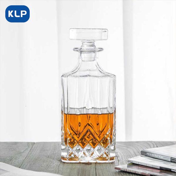 Outils de bar KLP Crystal Very Decanter Sceau de maison avec couvercle Creative Red Wine Whisky Bouteille de whisky bouteille haut de gamme 230814