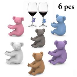 Bar Tools Koala Cup Recognizer Wine Glass Sile Identifier Tags Party Dedicated Tag 6 stks/set Drop Delivery Home Garden Kitchen Dinin Dhm8F