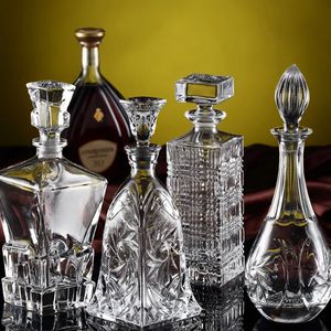 Outils de barre de luxe en verre sans plomb bouteille de vin Whisky Carafe alcool conteneur verseur Carafe cristal maison rouge 231113