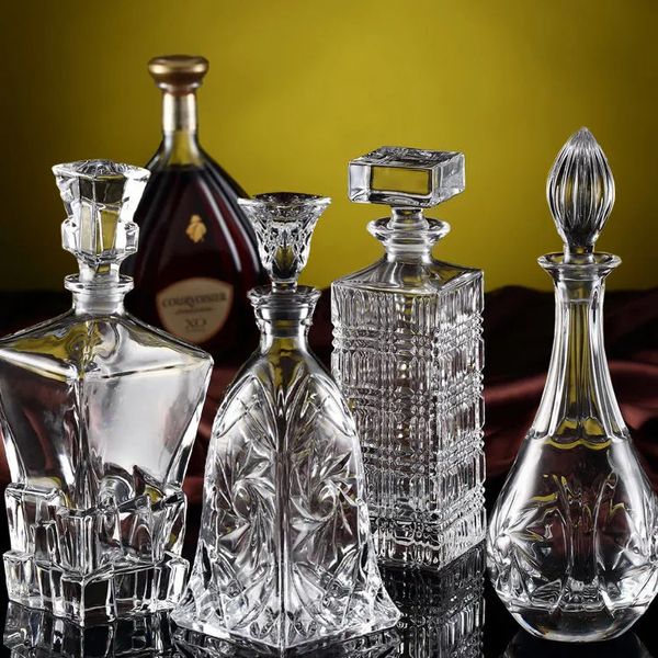 Outils de barre de luxe en verre sans plomb bouteille de vin Whisky Carafe alcool conteneur verseur Carafe cristal maison rouge 231113