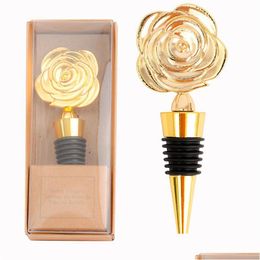 Bar Outils En Métal Bouchon De Vin Outil Creative Rose Fleur Forme Champagne Liège Invité Cadeau Drop Delivery Maison Jardin Cuisine Din Dhsgw