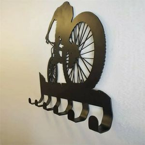 Outils de Bar VTT 6 crochets décor mural en métal vélo Art vélo Silhouette autocollant sculpté noir 231101