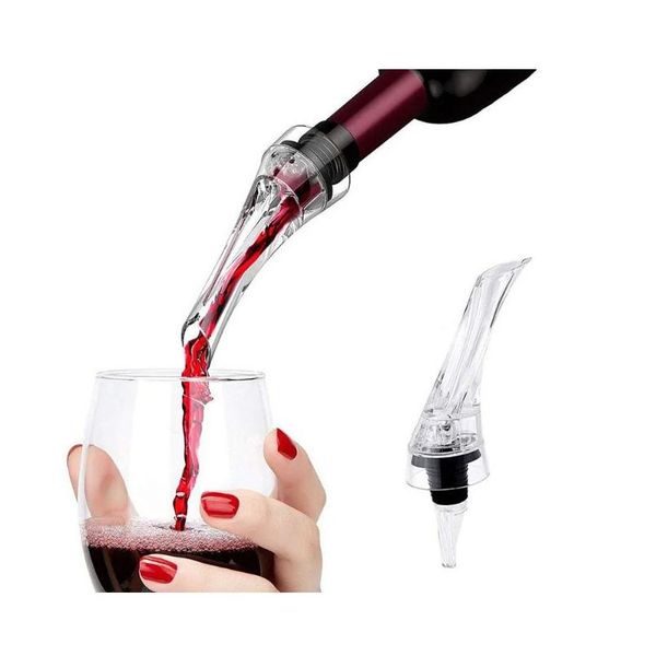 Outils de bar Nouveau bec verseur d'aérateur de vin qualité professionnelle 2-en-1 se fixe à n'importe quelle saveur de bouteille et améliore la livraison directe à domicile Ga Dhlfw