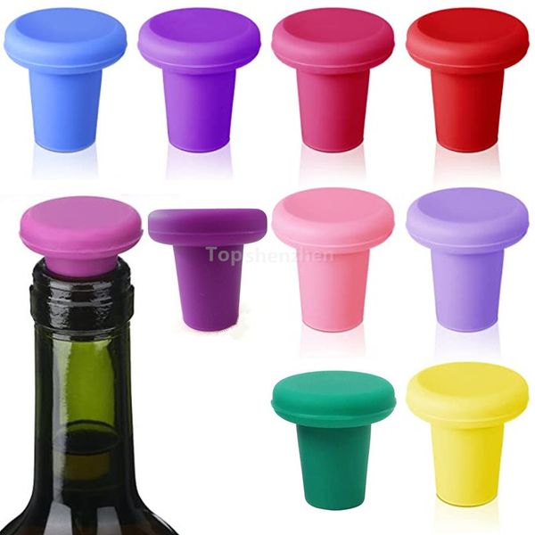 Outils de bar Bouchons de vin en silicone réutilisables Bouteille de fuite Joint hermétique sous vide Bouteilles de bière en verre Bouchons de bouchon Couvercle Professionnel Fizz Champagne Wine Saver