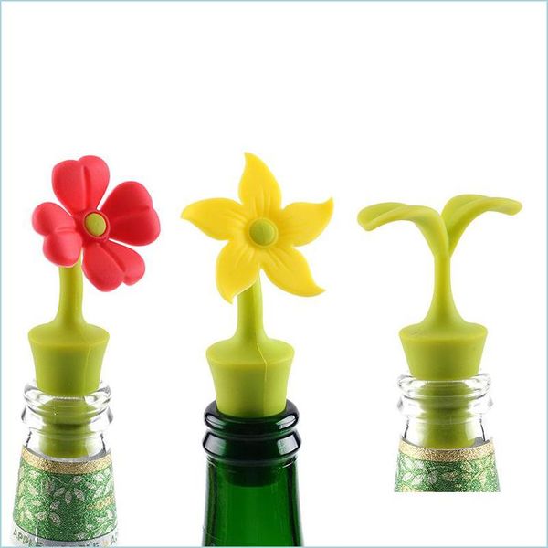 Bar Tools Sile Flower Wine Stopper Réutilisable Bière Champagne Whisky Bouteille Liège Vide Scellé Er Bar Accessoires Barware Rrd7505 Drop Dhvic