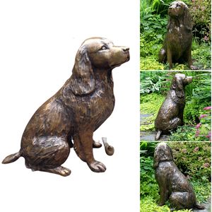 Bar Gereedschap Springer Spaniel Standbeeld Tuin Decor Hars Dier Hond Sculptuur Yard Gazon Outdoor Decoratieve Ornament HANW88 230626
