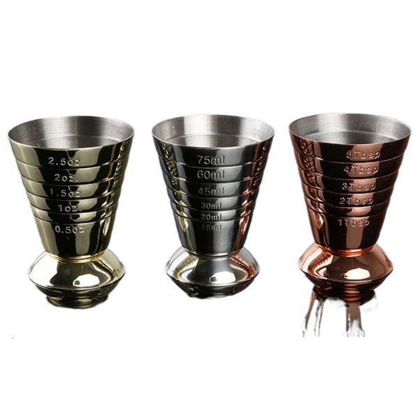 Herramientas de bar Jigger medidor de cóctel de acero inoxidable 75 ml Copas medidoras de vino para bebidas Mezclador de barman Taza medidora de licor Roestvrijstalen Meetjigger