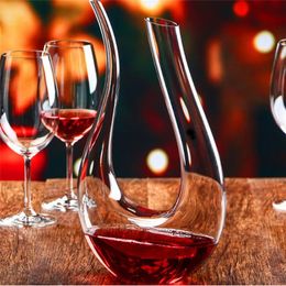 Outils de bar Carafes à vin en forme de U faites à la main 1500ML cristal rouge vin Brandy Champagne verres décanteur bouteille pichet verseur aérateur pour la famille 231027