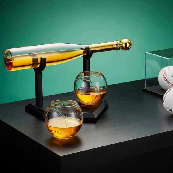 Outils de bar Cadeaux de whisky verres à vin transparents tasses de baseball batte whisky carcare et verres de whisky baskey coffret de bar cadeau de bar en verre 240426