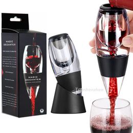 Bar Tools Wine Aerator Magic Decanter Vertedor Boquilla Set con filtros Sabores mejorados para purificador Difusor de soporte Colador de aireación de aire Vinos Caja de regalo de Navidad