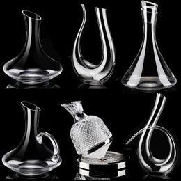 Outils de bar à vin caractéristique en verre cristallin dispensateur viticole Wine Shaker Flong Creative Styling Barware Decanter Set Wine séparateur Bouteilles de vin 231214