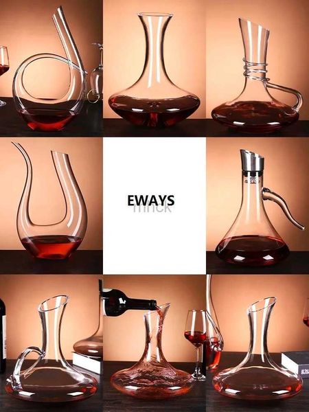 Outils de bar Carafe à vin Verre en cristal Shaker à vin Flagon Style créatif Barware Decanter Set Séparateur de vin Bouteilles de vin 240322