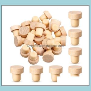 Bar Tools Wine Stoppers Bottle Stopper Wood T-Plug Corks Sealing Plug Cap Tool Sn4690 Drop Delivery 2021 Home Garden Kitchen Dining B Dhjw9