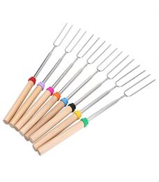 Barbecue Fork Sacon en acier inoxydable outils de rôtissage Marshmallow Sticks étendant Roaster Telescoping WMQ9227062058