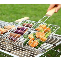 Barbacoa Basket Basking Grill BBQ Bardeado de carne de pescado Herramientas para el hogar Herramientas para cocinar al aire libre 240415