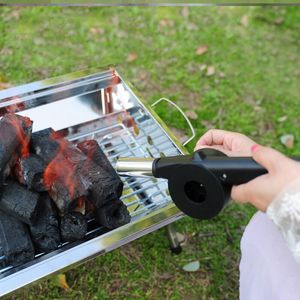 Soplador de mano para barbacoa, ventilador de barbacoa portátil para exteriores, sopladores de aire con manivela, parrilla para barbacoa, fuelle de fuego, accesorios para acampar