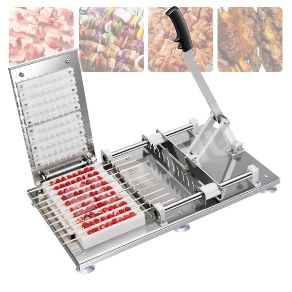 Máquina Manual multifunción para hacer brochetas de carne de cordero y barbacoa, máquina para encordar brochetas Dona