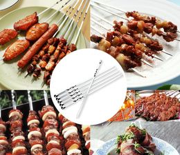 Brochetas de carne para barbacoa, trozos de carne, churrasqueira de acero inoxidable, palo asado para barbacoa, pícnic al aire libre