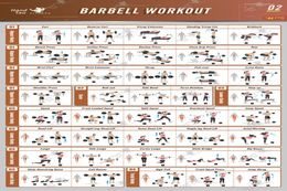 Barbell Workout Oefening Poster BodyBuilding Gids Fitness Gym Grafiek Art Gifts Zijde Print Poster8731925