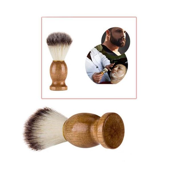 Brosses de rasoir pour barbier, manche en bois naturel, brosse à barbe pour hommes, meilleur cadeau, outil de barbier pour hommes