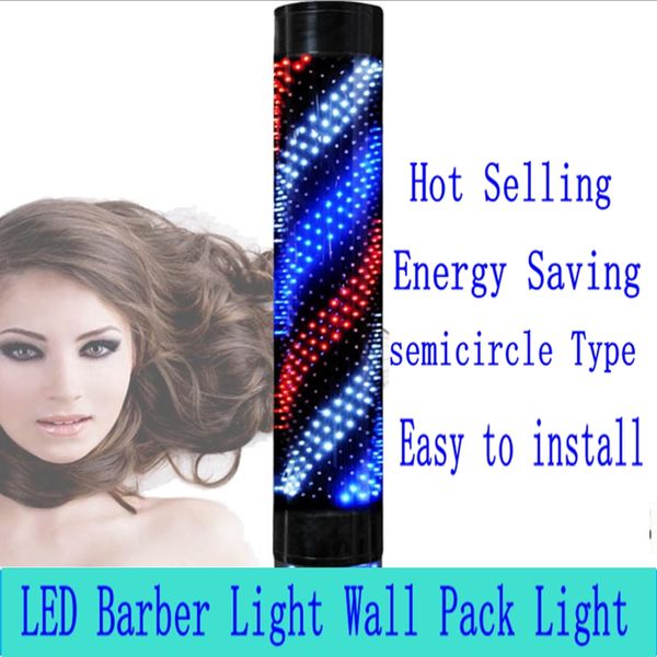 Luz LED de poste de peluquero, letrero abierto de peluquería de estilo clásico, tiras LED giratorias rojas, blancas y azules con control remoto