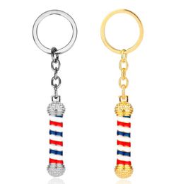 Porte-clés pendentif pôle 3D pour salon de coiffure, 2 couleurs, Hip Hop, bijoux cadeaux pour coiffeur, 6681496