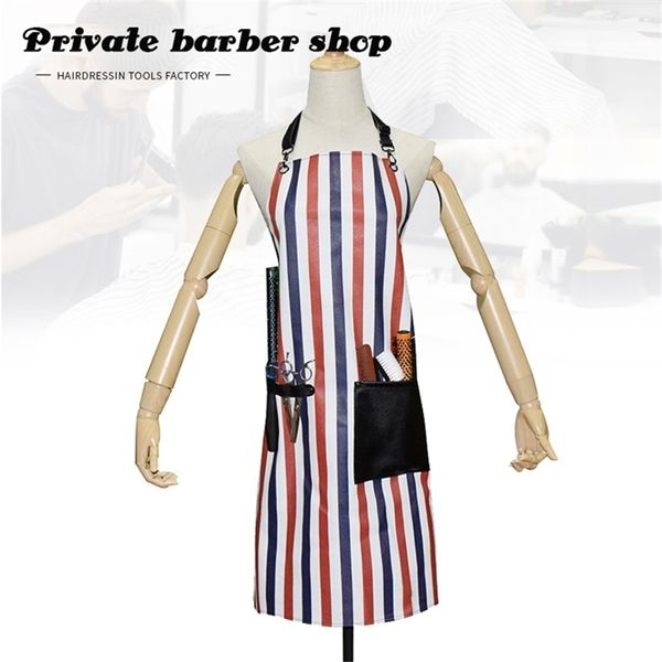 Barber Shop Coiffes Dyed Vêtements Hair Salon Works Working Cuir Cuir Barber Barman Bartender tablier Tablier pour hommes 220621