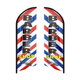 Barber Shop Swooper Feather Flag Promotion de bannière de plage personnalisée pour la publicité commerciale 240417